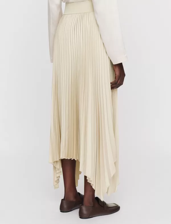 Discount Joseph ADE PLEAT SKIRT ASYMETRIC HEM OAT