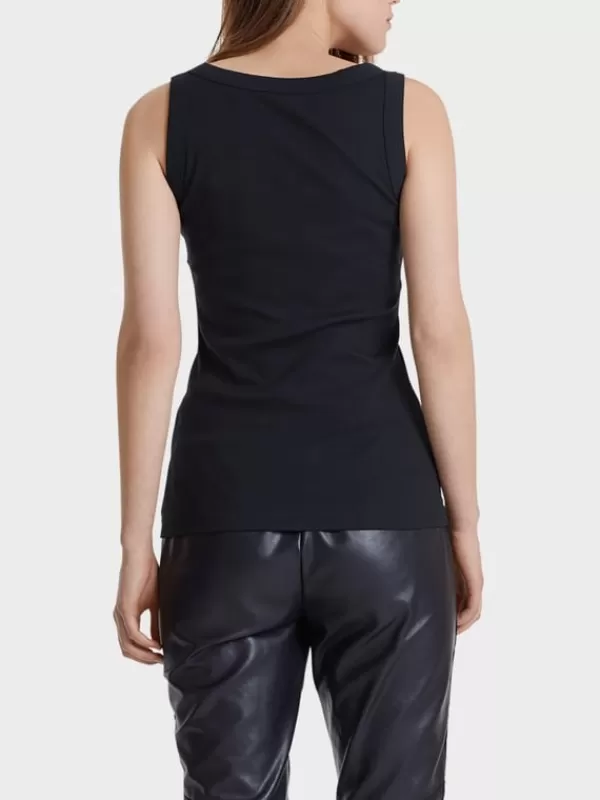 Hot MARC CAIN BASIC RIB SCOOP NECK TANK Navy