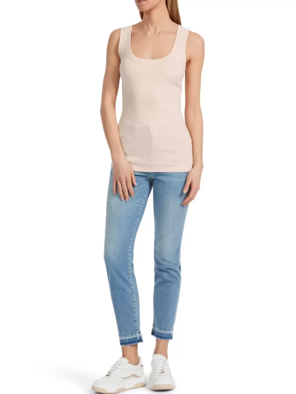 Discount MARC CAIN BASIC RIB SCOOP NECK TANK powder blue