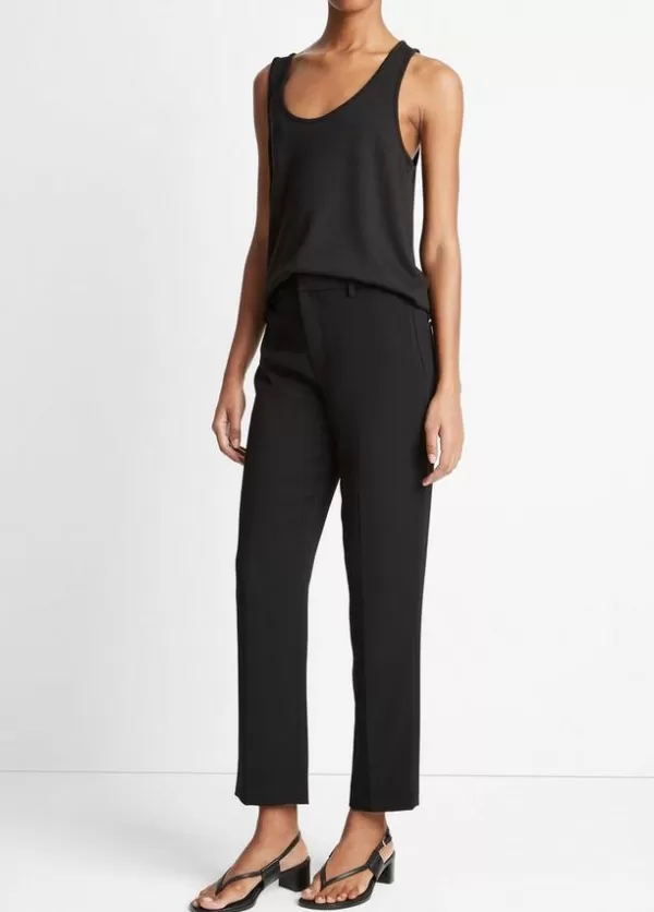 Cheap VINCE CREPE TAILORED STRAIGHT LEG PANT Black