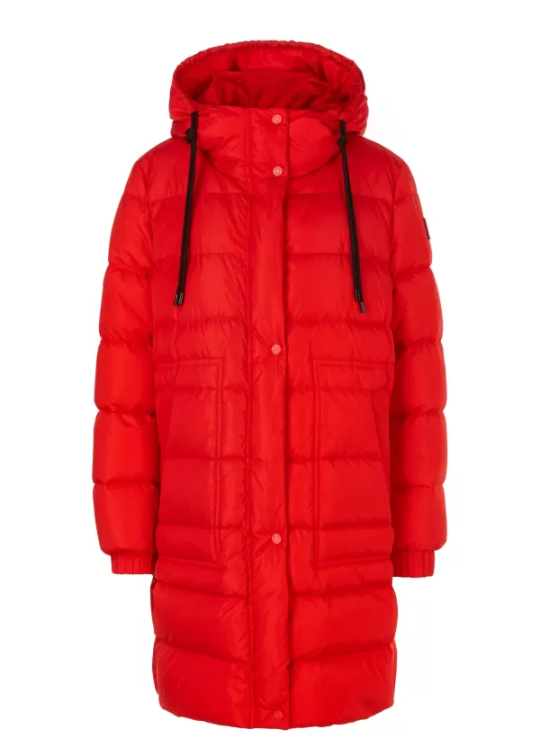 Cheap MARC CAIN BRIGHT RED HOODED COAT 270-BRT FIRERED