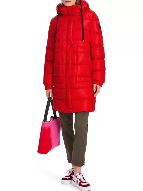 Cheap MARC CAIN BRIGHT RED HOODED COAT 270-BRT FIRERED