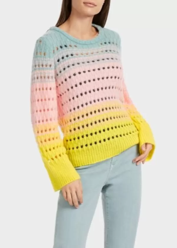 Sale MARC CAIN BRIGHT STRIPE SWEATER 421-SOFT LEMON