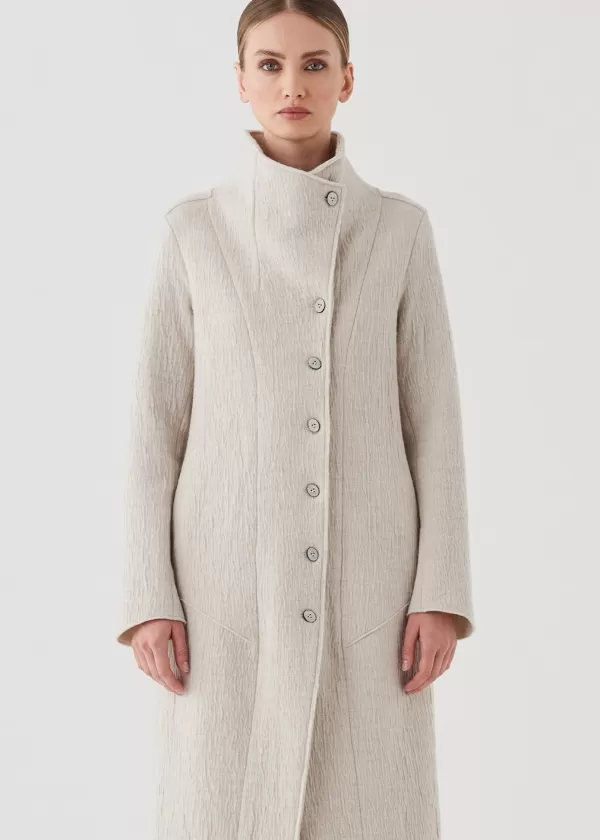 Sale Transit Par Such BUTTON ASYMMETRIC COAT Pearl