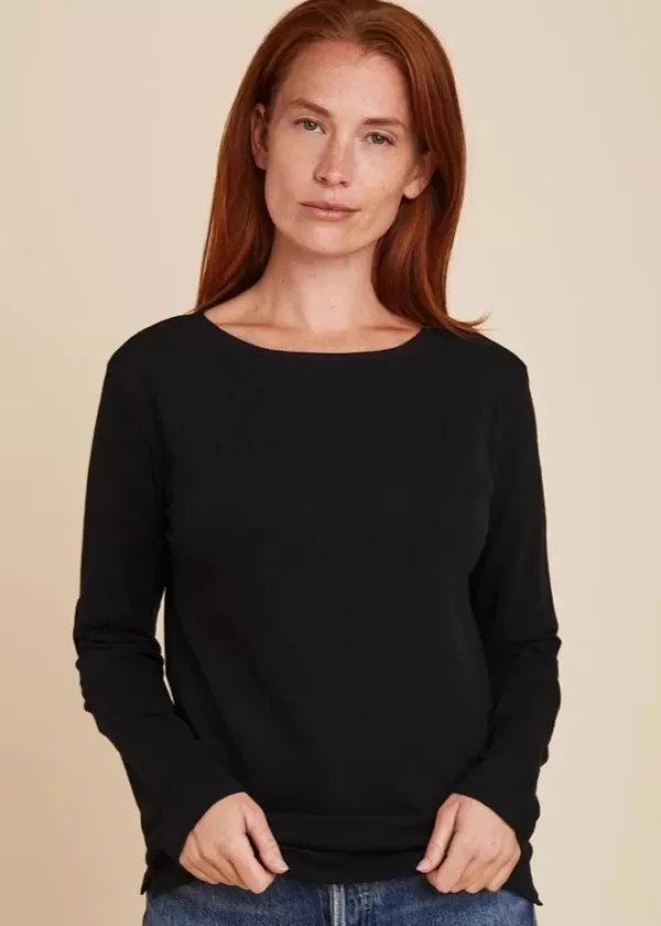 Online MAJESTIC FILATURES Cotton & Cashmere L/sleeve boat neck