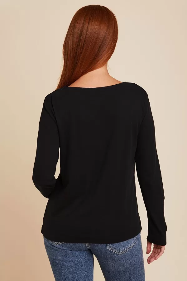 Online MAJESTIC FILATURES Cotton & Cashmere L/sleeve boat neck