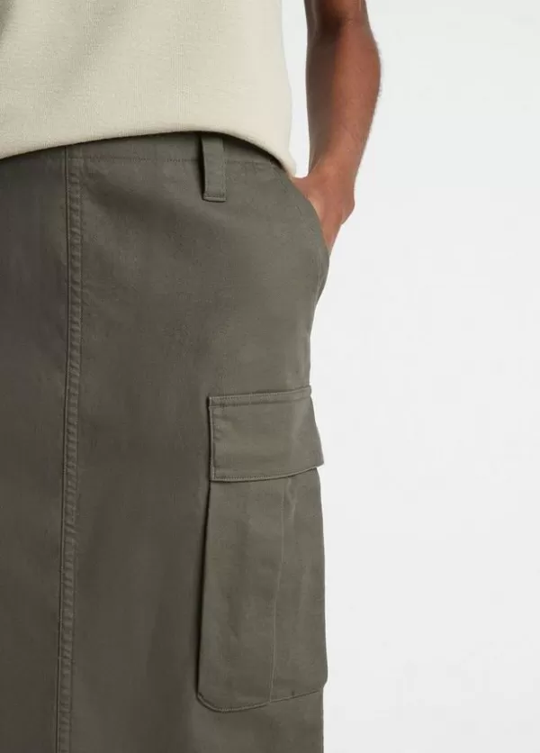 Sale VINCE COTTON LOW RISE UTILITY CARGO SKIRT NIGHT PINE