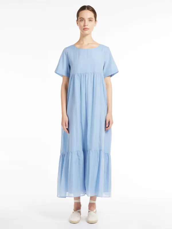 Discount MAX MARA David Blue Cotton Voile Dress