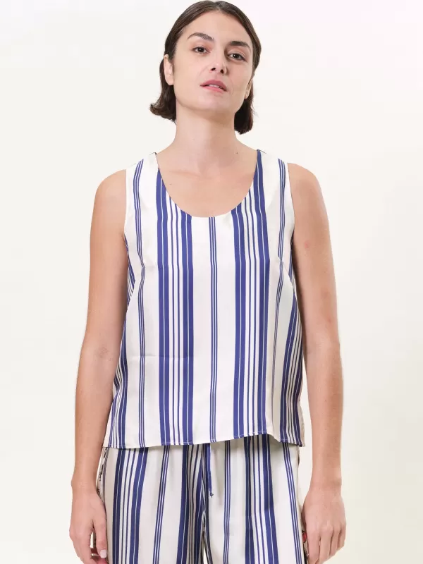 Hot LA PRESTIC OUISTON DIERDRE SILK TWILL & JERSEY TANK TOP