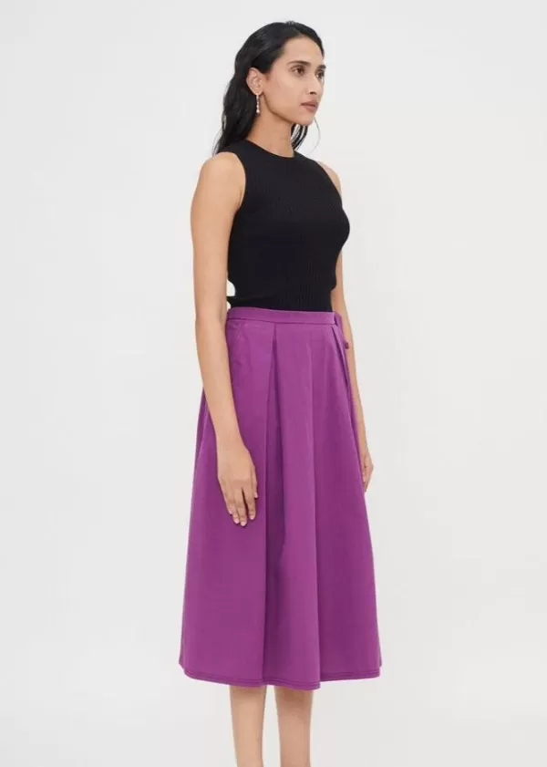 Best MAX MARA DONATA PURE COTTON FULL SKIRT W TIE Purple