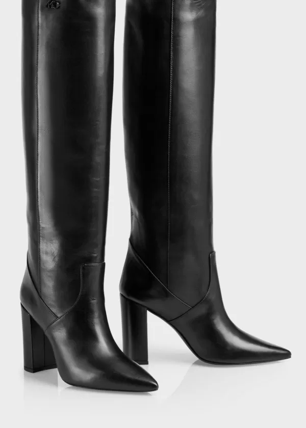 Cheap MARC CAIN Elegant knee high boots BLACK