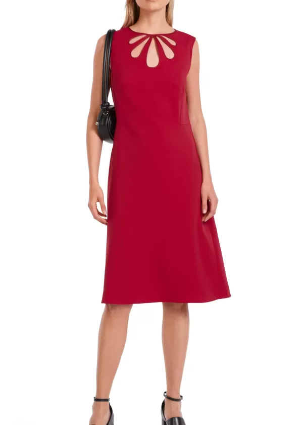 Flash Sale MARC CAIN ELEGANT SLEEVELESS DRESS WITH CUT-OUTS 287-BRT BRGD