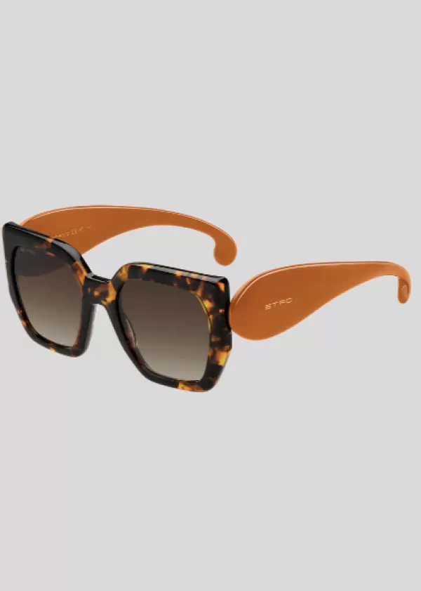 Sale ETRO PAISLEY SQUARE SUNGLASSES ORANGE & TORT