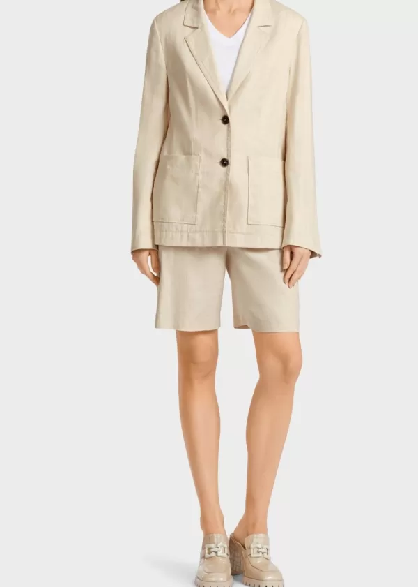 Flash Sale MARC CAIN FIGURE HUGGING BLAZER WITH LINEN