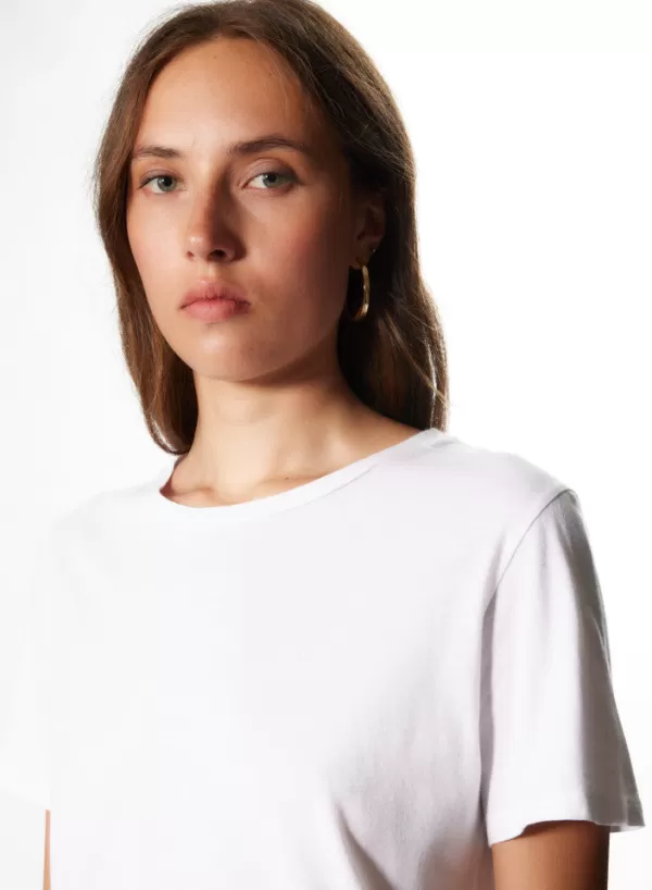 Best Sale MAJESTIC FILATURES FTS284 - POLLY ROUND NECK T-SHIRT 100% COTTON White