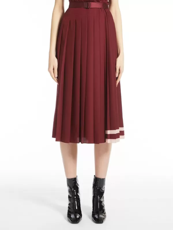 Flash Sale MAX MARA Getto Pleated Skirt Wine