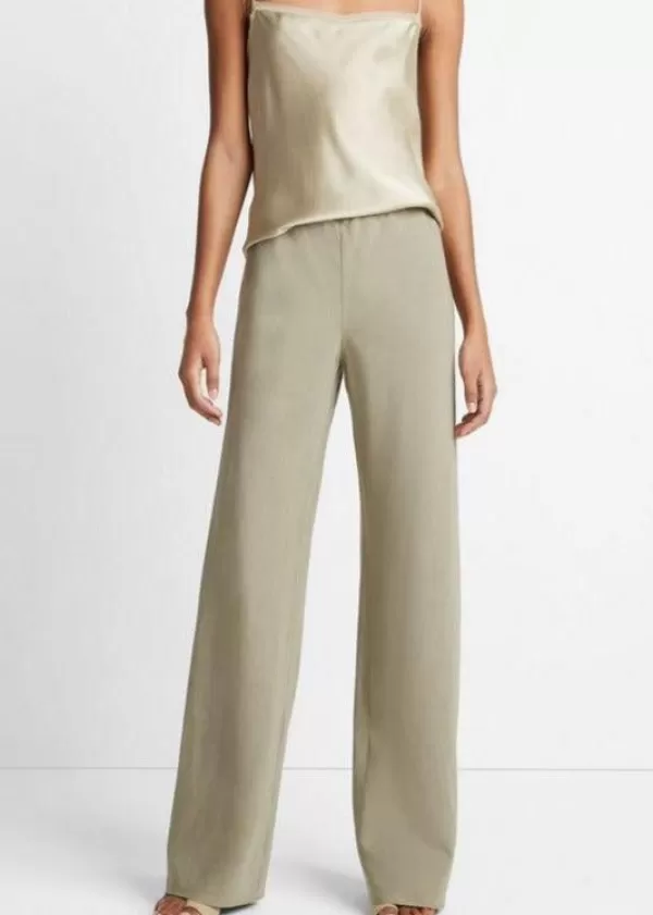 Cheap VINCE HIGH WAIST COTTON BIAS PANTS Artichoke