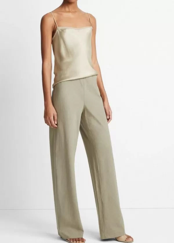 Cheap VINCE HIGH WAIST COTTON BIAS PANTS Artichoke