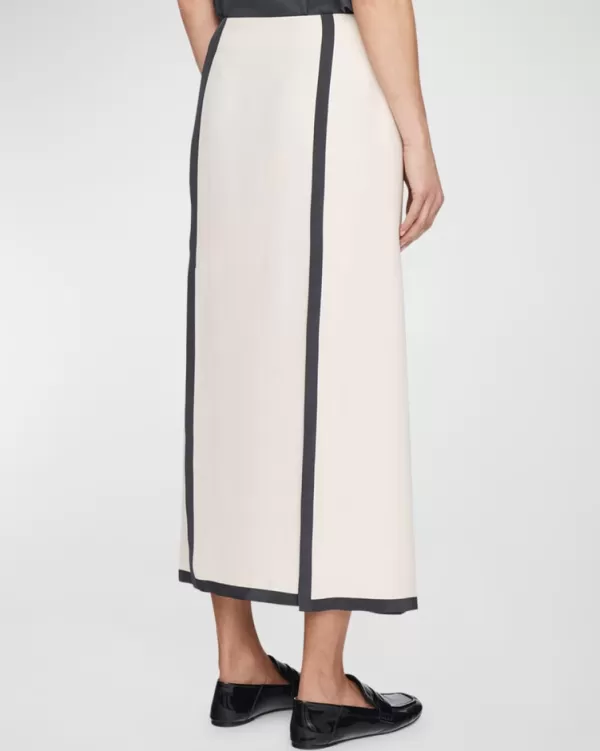 Flash Sale Joseph IRIS SKIRT IN HEAVY SILK CREPE OAT/SLATE