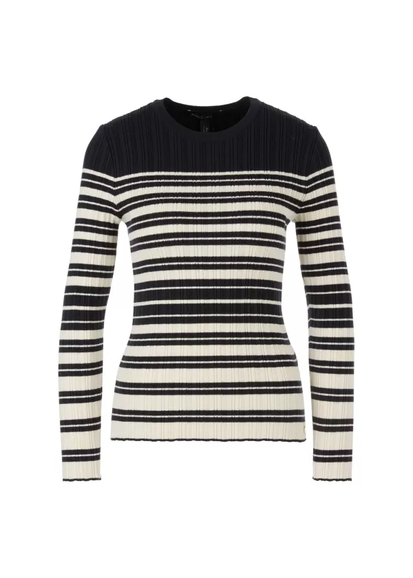 Cheap MARC CAIN IRREGULAR STRIPED KNIT MIDNIGHT BLUE