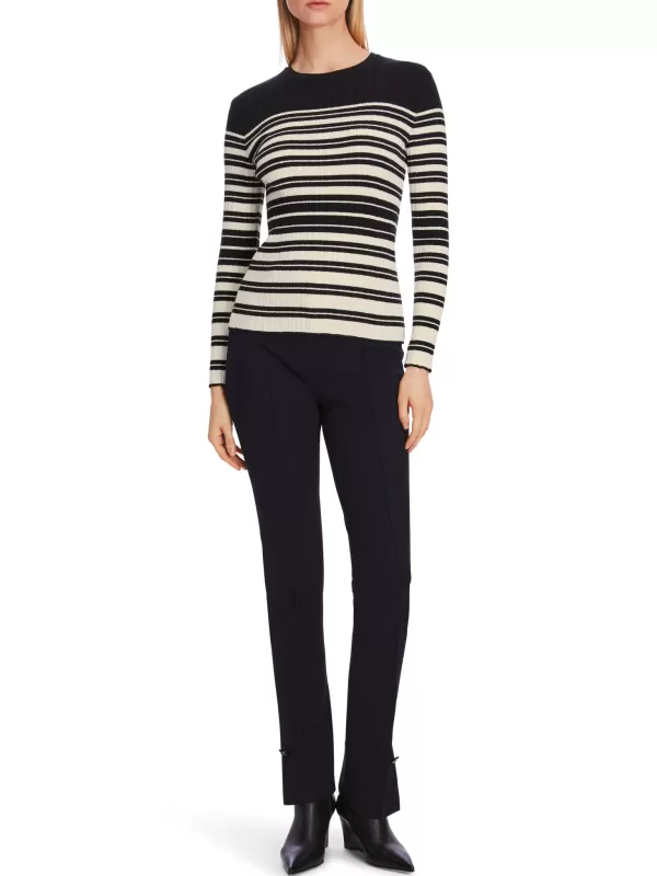 Cheap MARC CAIN IRREGULAR STRIPED KNIT MIDNIGHT BLUE