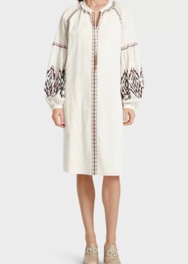 Flash Sale MARC CAIN Long embroidered dress 110-OFF-WHITE