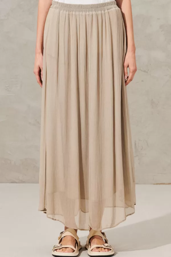 Outlet Transit Par Such LONG FLARED SKIRT W ELASTIC WAIST Pearl Grey