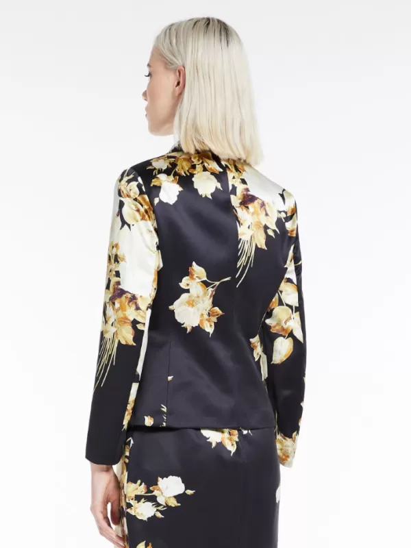 Shop MAX MARA LORENA PRINTED DUCHESSE JACKET Black