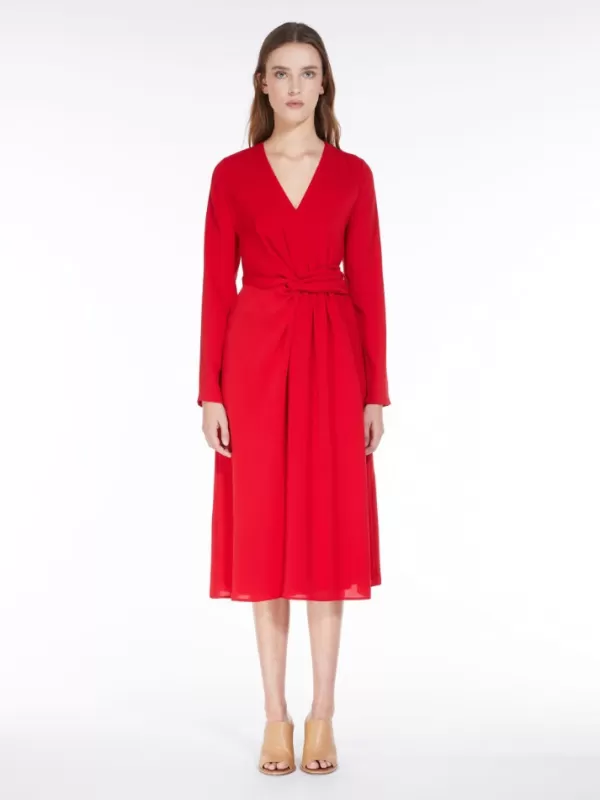 Best MAX MARA MAMMOLA DRAPED KNOT STYLE DRESS Red