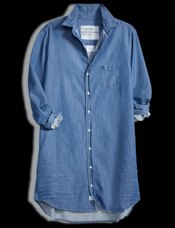 Discount FRANK & EILEEN MARY CLASSIC SHIRTDRESS VINTAGE Stonewash Indigo