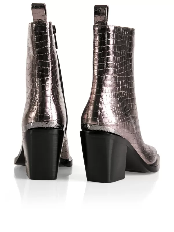 Best MARC CAIN METALLIC CROC BOOT W CUBAN HEEL 880-ANTHRAZIT