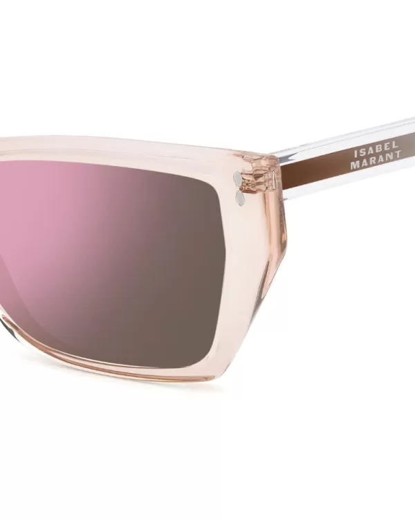 Store Isabel Marant MIRRORED TRANSPARENT PINK SUNGLASSES