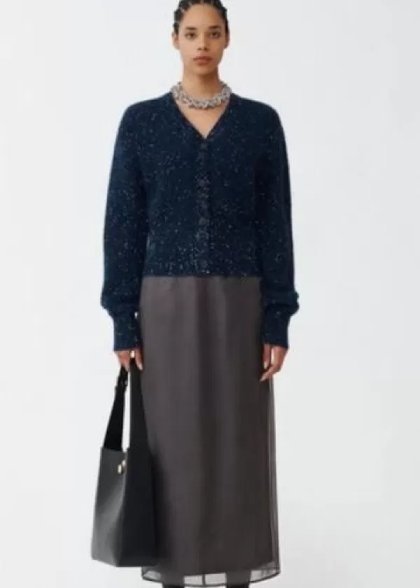 Cheap FABIANA FILIPPI CARDIGAN WITH SEQUINS KNITTED IN NAVY