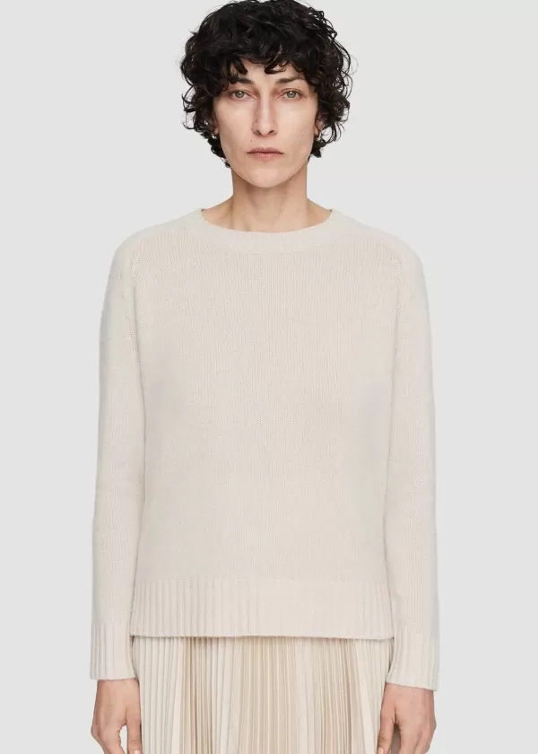 Online Joseph OPEN CASHMERE ROUND NECK JUMPER OAT