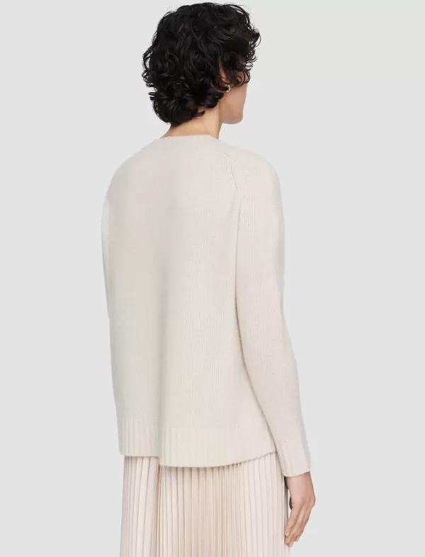 Online Joseph OPEN CASHMERE ROUND NECK JUMPER OAT