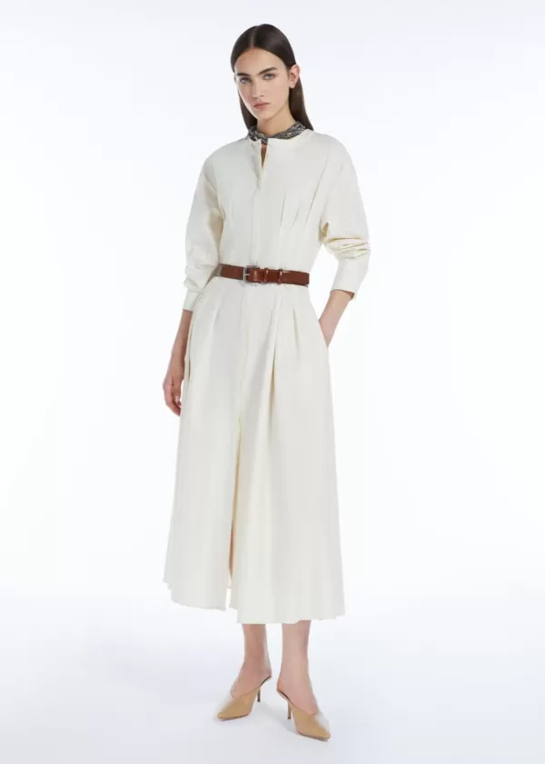 Outlet MAX MARA ORVIETO MIDI SHIRT DRESS IVORY