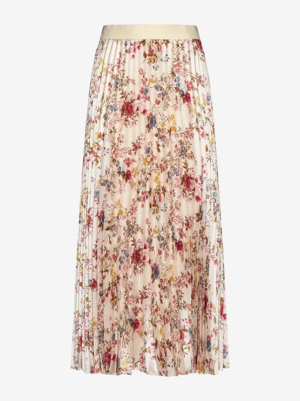 Hot MAX MARA PALIO PLEATED SKIRT IVORY FLORAL