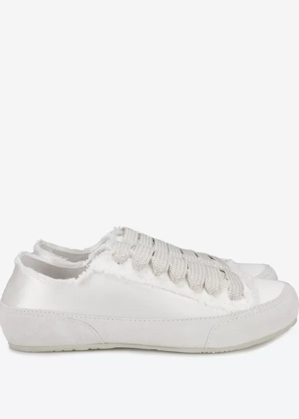 Discount Pedro Garcia Parson Feather Satin Sneakers Meringue Satin