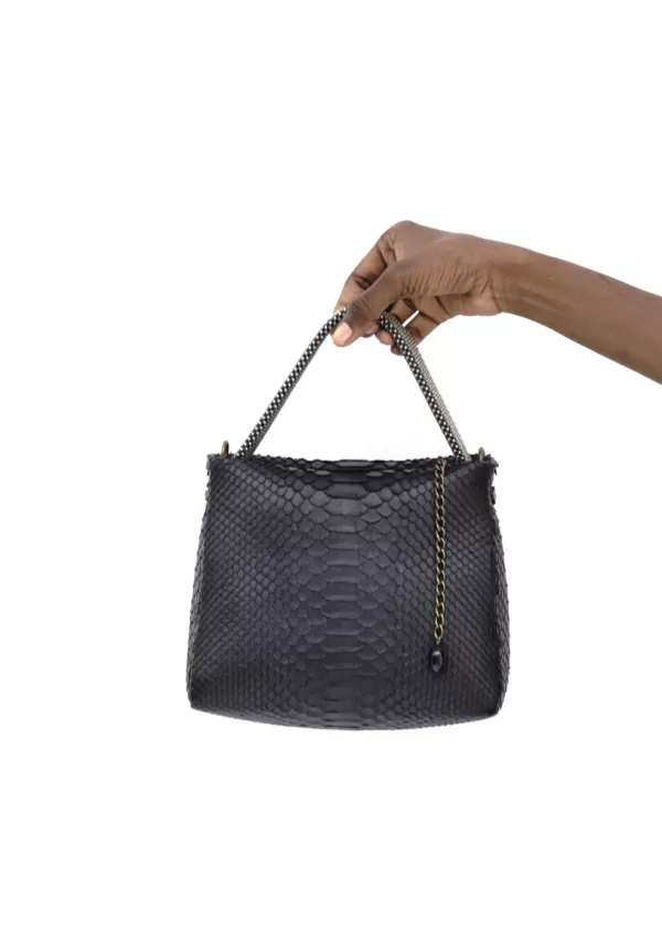 Online LAURA B PAULINE HANDBAG BLACK PYTHON