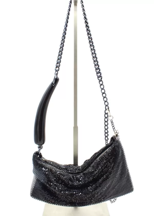 Hot LAURA B PETRA PLEATED BAGUETTE BAG IN BLACK