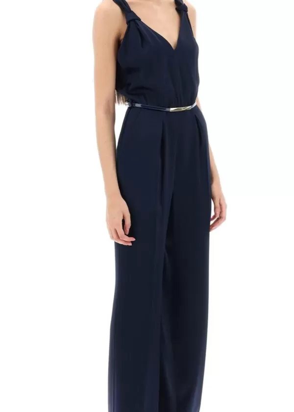 Cheap MAX MARA PINO SATIN CREPE JUMPSUIT Midnight Blue