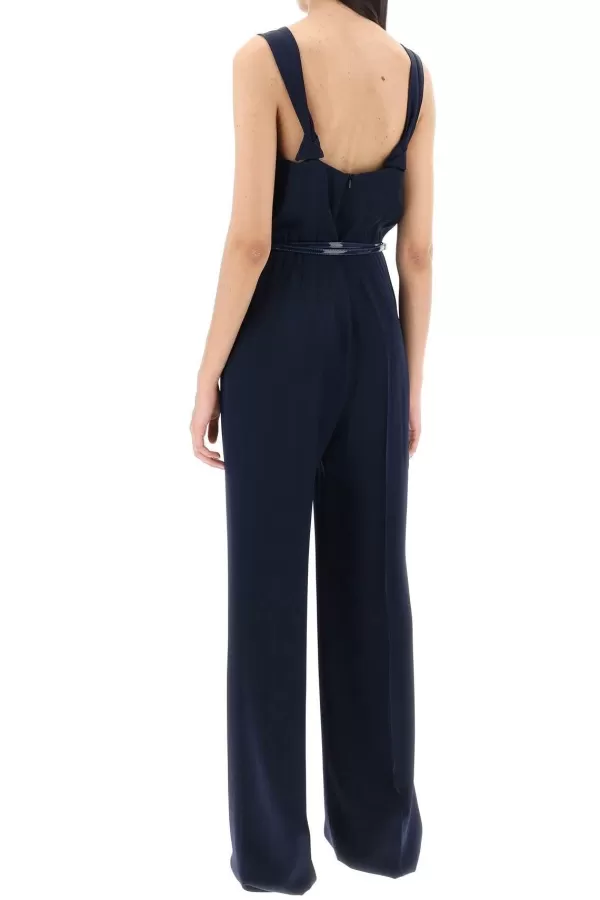 Cheap MAX MARA PINO SATIN CREPE JUMPSUIT Midnight Blue