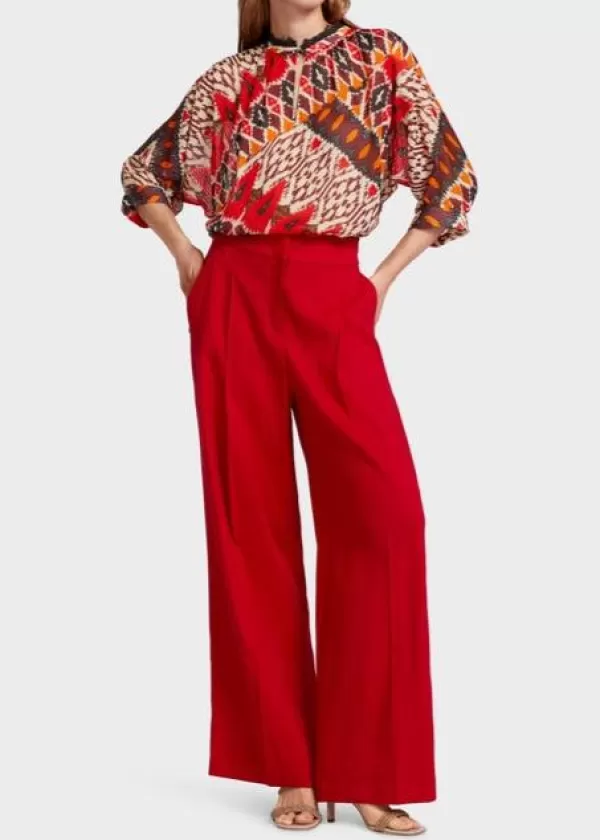 Cheap MARC CAIN Pleated linen pants