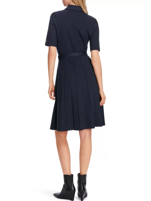 Outlet MARC CAIN POLO PLEATED SKIRT DRESS MIDNIGHT BLUE