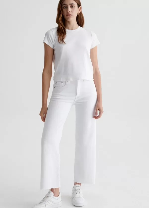 New AG JEANS SAIGE WIDE LEG CROP Modern White