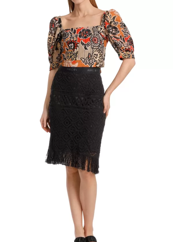 Fashion MARC CAIN SKIRT MADE FROM CROCHET LACE BLACK