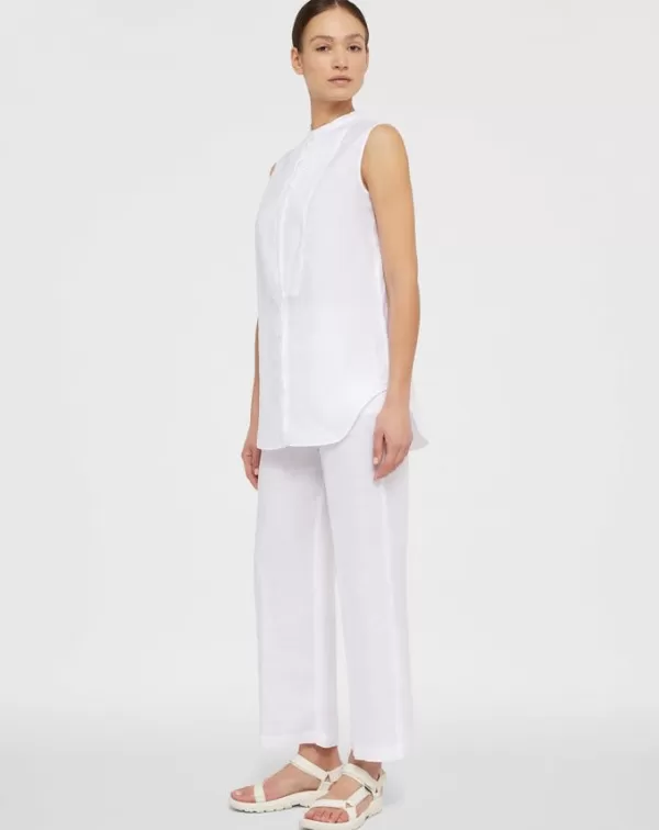 Cheap Aspesi Sleeveless shirt w mandarin collar & yoke detail