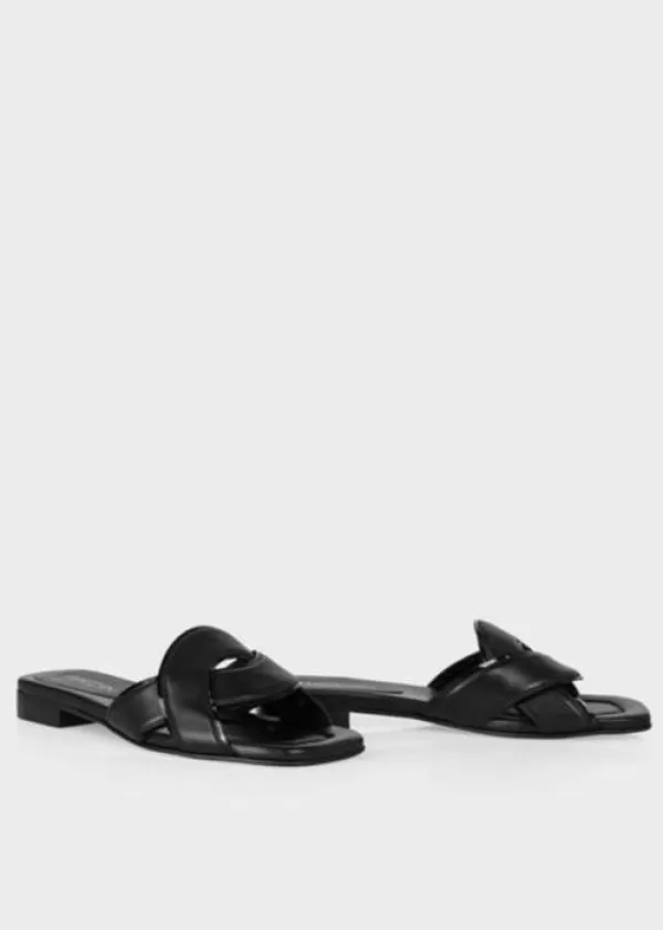 Discount MARC CAIN SLIDES WITH BRAIDED STRAP Black