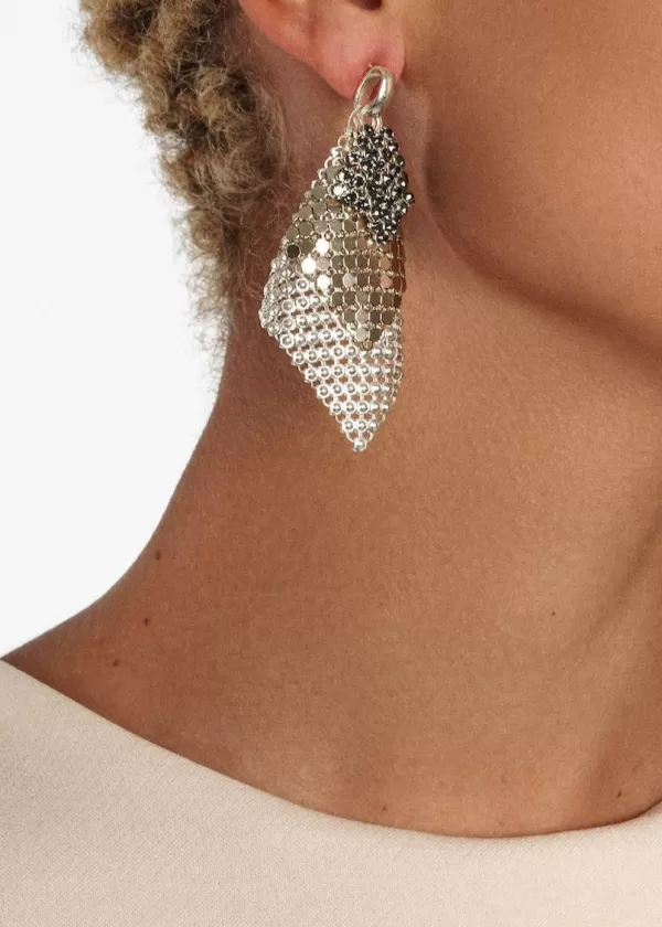 Best Sale LAURA B SPARKLE EARRINGS WHITE/PALE GOLD/GREY