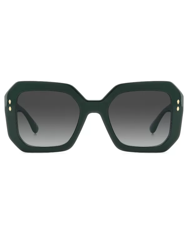 New Isabel Marant SQUARE ANGLED DARK GREEN SUNGLASSES